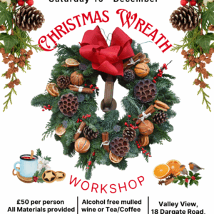 Christmas Wreath Workshop 2025- SATURDAY 13TH DECEMBER MORNING. MAX 8