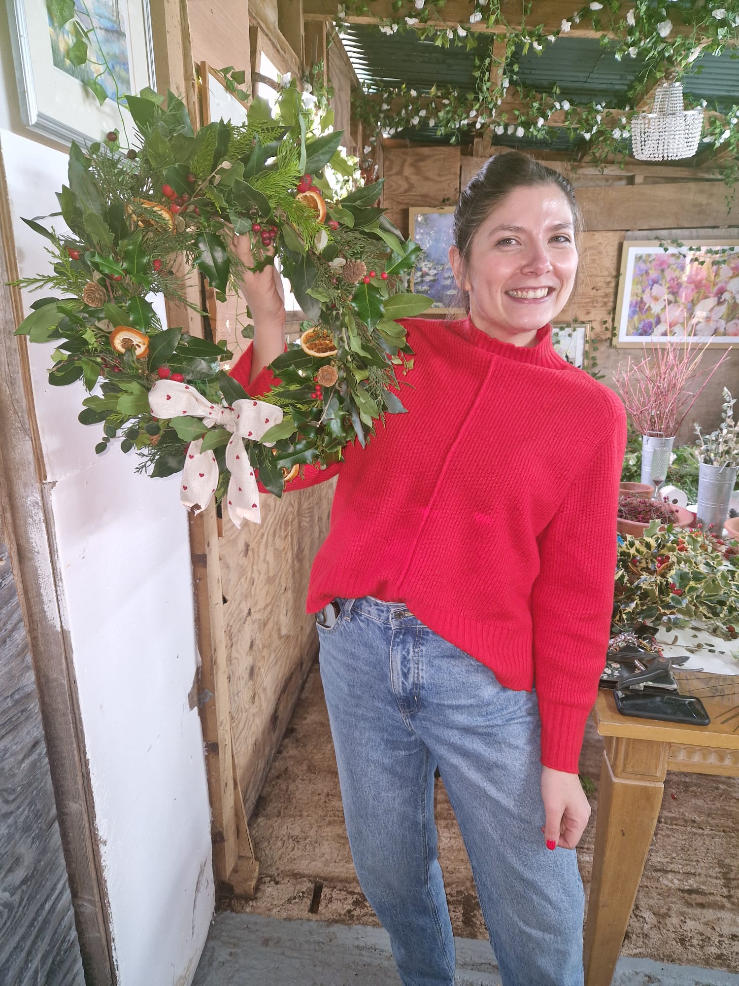 Natural Christmas Wreath Workshop Sunday 13th December - Image 7