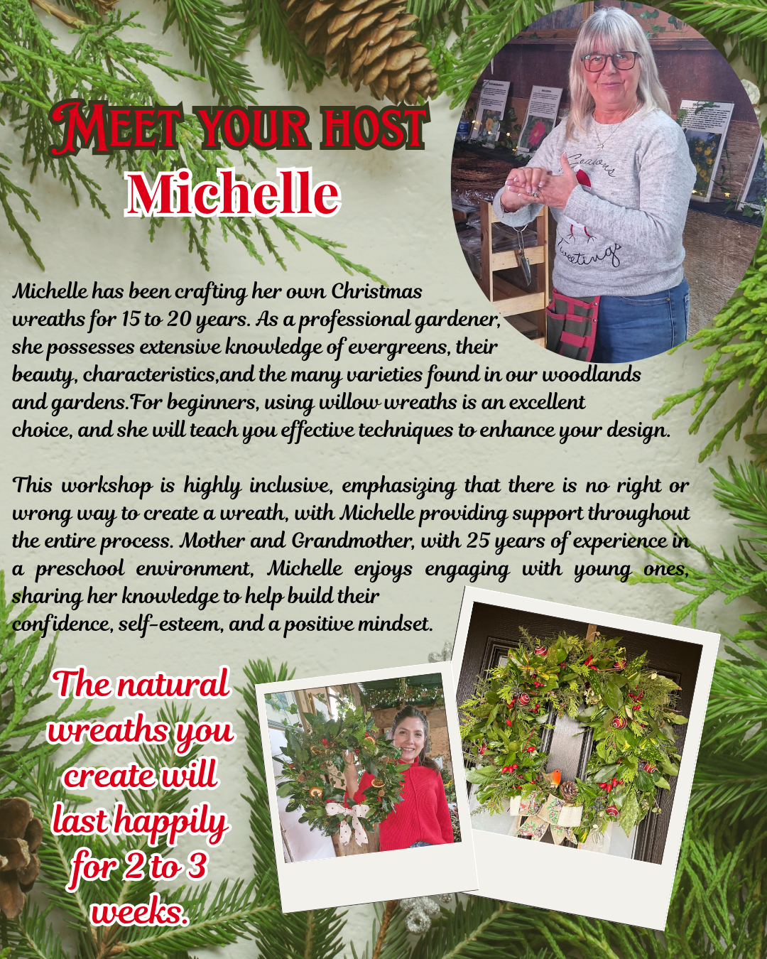 Natural Christmas Wreath Workshop Saturday 12th December - Image 2