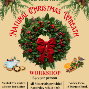 Natural Christmas Wreath Workshop Saturday 12th December